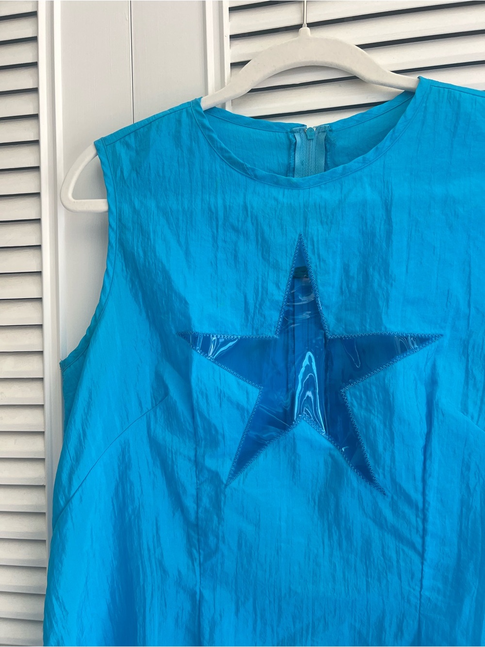 Vintage RARE 90s Lip Service Los Angeles Blue Star A-Line Sleeveless Dress - Picture 2 of 8